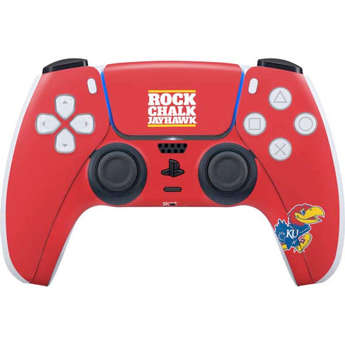 University of Kansas Rock Chalk Jayhawk PS5 Controller Skin